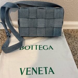 Bottega Veneta Denim Blue Cassette Crossbody Bag